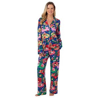 Women's Beauty Sleep Social Long Sleeve Pajama Top & Pajama Bottoms Set