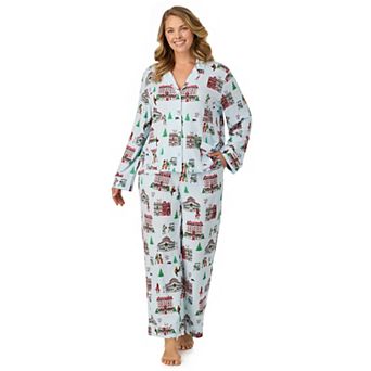 Plus Size Beauty Sleep Social Long Sleeve Pajama Top & Pajama Bottoms Set