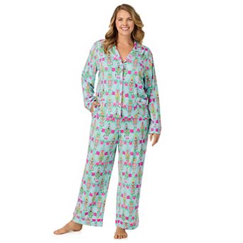 Plus Size Beauty Sleep Social Long Sleeve Pajama Top & Pajama Bottoms Set