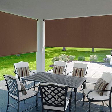 Exterior Cordless Roller Shade 4×6 ft, 90% UV Protection, Mocha
