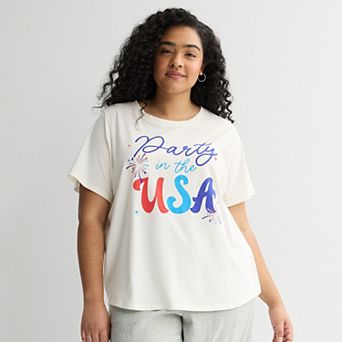 Women's Plus Sonoma Goods For Life® Party in the USA Graphic Short Sleeve Tee
