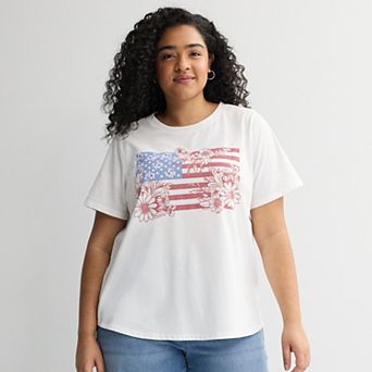 Women's Plus Sonoma Goods For Life® Americana Short Sleeve Graphic Tee