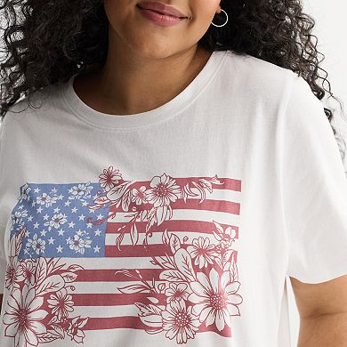 Women's Plus Sonoma Goods For Life® Americana Short Sleeve Graphic Tee