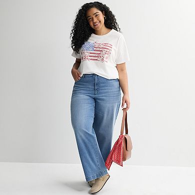 Women's Plus Sonoma Goods For Life® Americana Short Sleeve Graphic Tee