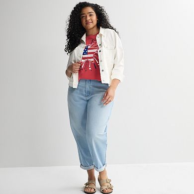 Women's Plus Missy Plus Americana Short Sleeve Graphic Tee