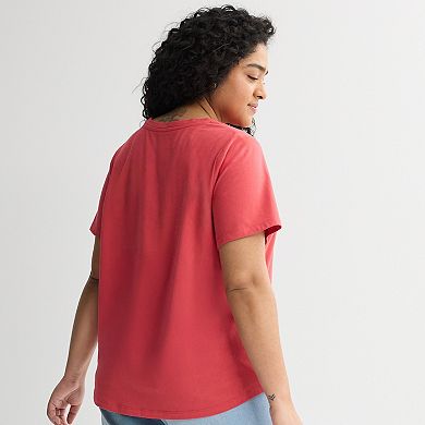 Women's Plus Missy Plus Americana Short Sleeve Graphic Tee