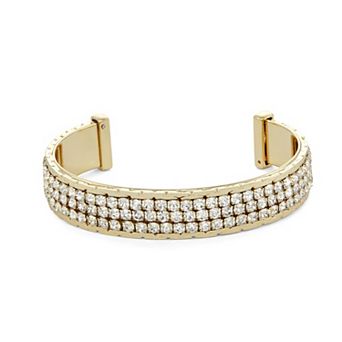 Nine West Gold-Tone Crystal Cuff Bracelet