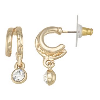 Nine West Gold-Tone Double Huggie Earrings