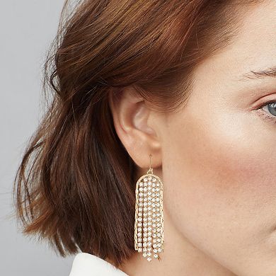 Nine West Gold-Tone Crystal Chandelier Earrings