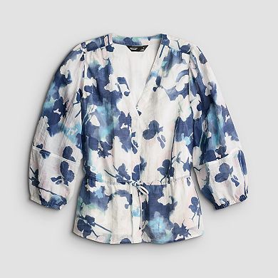 Petite Simply Vera Vera Wang Drawcord Waist Top