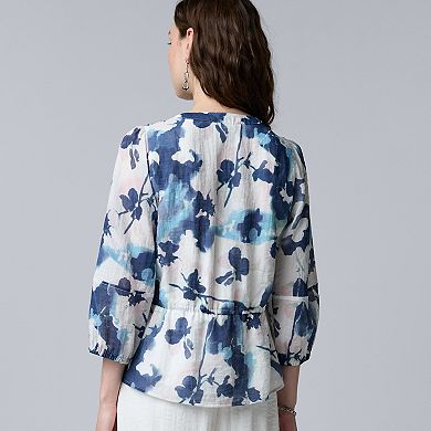 Petite Simply Vera Vera Wang Drawcord Waist Top
