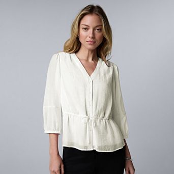 Petite Simply Vera Vera Wang Drawcord Waist Top