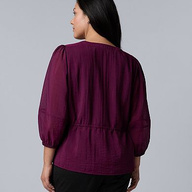 Plus Size Simply Vera Vera Wang Drawcord Waist Top