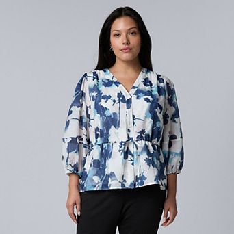 Plus Size Simply Vera Vera Wang Drawcord Waist Top