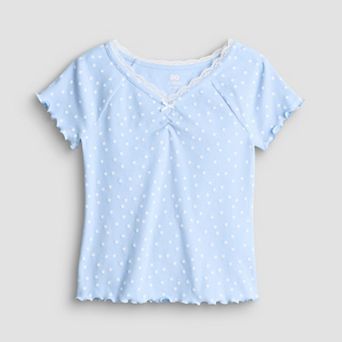 Girls 7-20 SO® Short Sleeve Cinch Front Top in Regular & Plus Size
