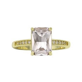 City Luxe Gold Tone Crystal and Cubic Zirconia Ring