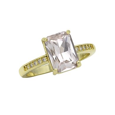 City Luxe Gold Tone Crystal and Cubic Zirconia Ring