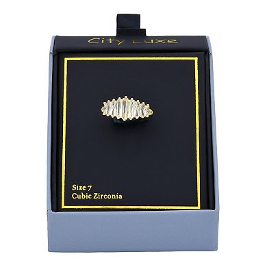 City Luxe Gold-Tone Cubic Zirconia Ring