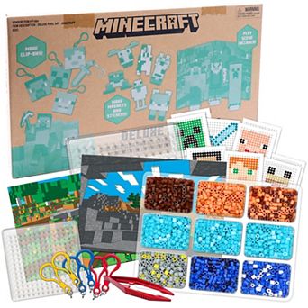 Tara Toy Deluxe Pixel Art Craft Kit - Minecraft - 810 pc Design & Fuse Magnets & Stickers