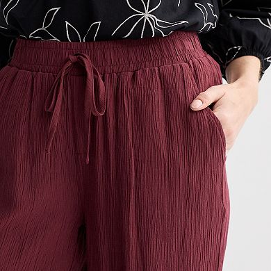 Women's Croft & Barrow® Pull-On Crinkle Pants