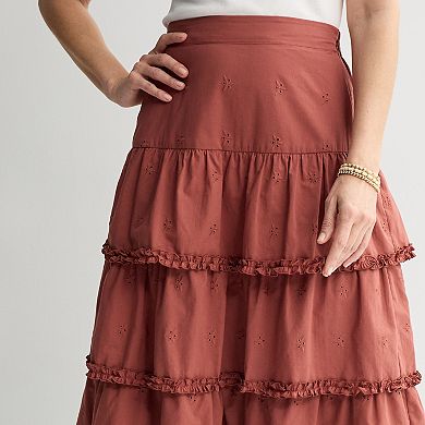 Women's Farmers Market Eyelet Maxi Skirt