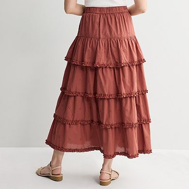 Women's Farmers Market Eyelet Maxi Skirt