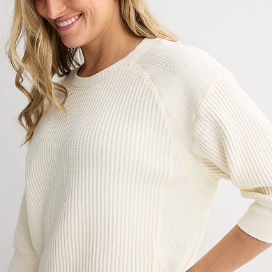 Women's Farmers Market Waffle Long Sleeve Top