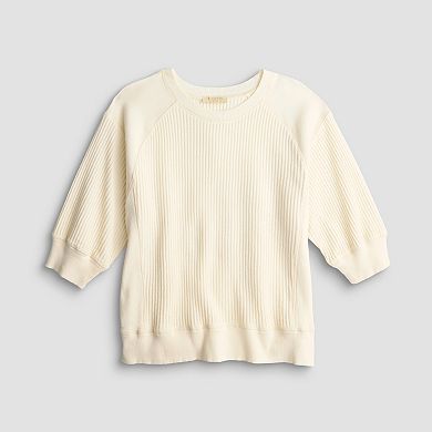 Women's Farmers Market Waffle Long Sleeve Top