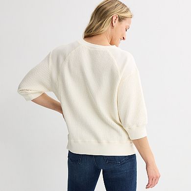 Women's Farmers Market Waffle Long Sleeve Top
