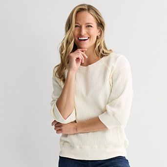 Women's Farmers Market Waffle Long Sleeve Top