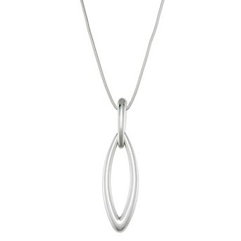 Nine West Silver-Tone Navette Pendant Necklace