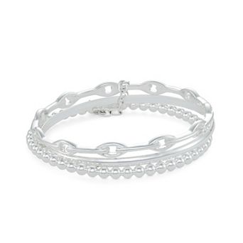 Nine West 3 pc Navette Bangle Bracelet Set