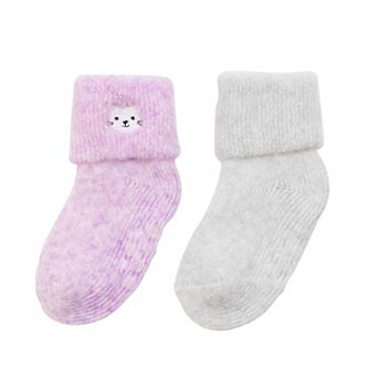Baby & Toddler Girl Jumping Beans® 2-Pack Cozy Turncuff Socks