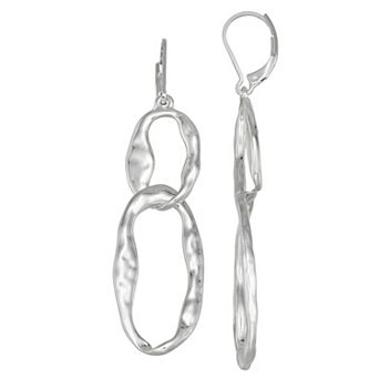 Nine West Silver-Tone Link Drop Earrings