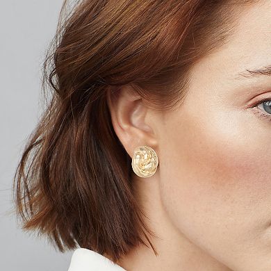 Nine West Gold-Tone Faceted Knot Stud Earrings