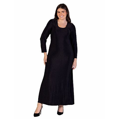 Женские платья 24Seven Plus Size 24Seven Comfort Apparel Scoopneck Shimmery Fabric Maxi Dress