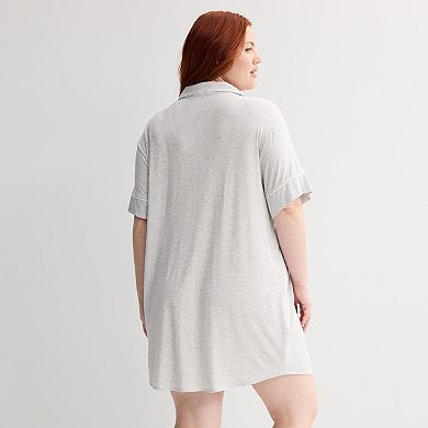 Plus Size Sonoma Goods For Life® Short Sleeve Modal Notch Sleepshirt