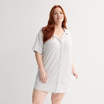 Plus Size Sonoma Goods For Life® Short Sleeve Modal Notch Sleepshirt