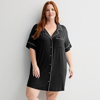 Plus Size Sonoma Goods For Life® Short Sleeve Modal Notch Sleepshirt