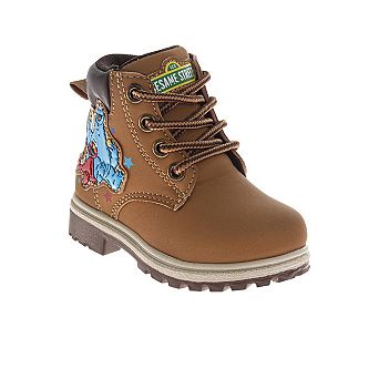 Sesame Street Elmo and Cookie Monster Toddler' Lace Up Boots. (Toddler/Little Kids)