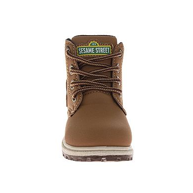 Sesame Street Elmo and Cookie Monster Toddler' Lace Up Boots. (Toddler/Little Kids)