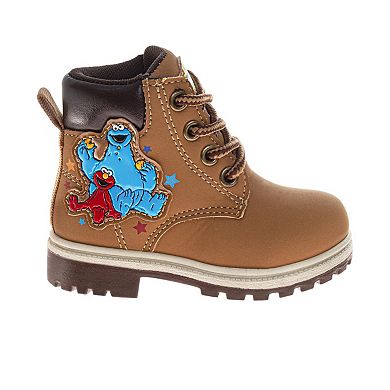 Sesame Street Elmo and Cookie Monster Toddler' Lace Up Boots. (Toddler/Little Kids)
