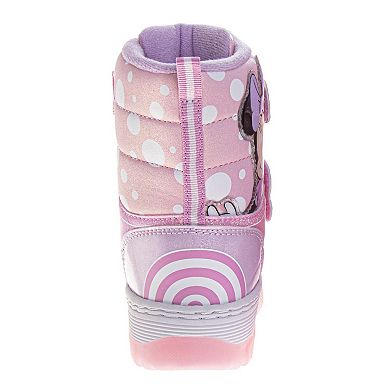 Disney's Minnie Mouse Boots Girls Pink Glitter Warm Lined Side Zipper (Toddler/Little Kid)
