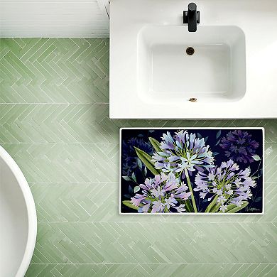 Stupell Home Decor Midnight Garden Flowers Decorative Bath Mat