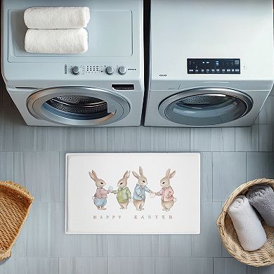 Stupell Home Decor Minimal Happy Easter Bunnies Decorative Bath Mat