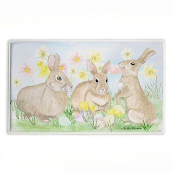 Stupell Home Decor Easter Bunnies & Flowers Decorative Bath Mat