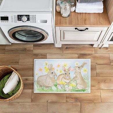 Stupell Home Decor Easter Bunnies & Flowers Decorative Bath Mat