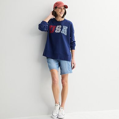 Women's Americana Lace USA Graphic Pullover Sweater