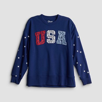 Women's Americana Lace USA Graphic Pullover Sweater