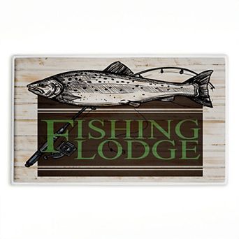 Stupell Home Decor Rustic Fishing Lodge Decorative Bath Mat